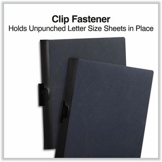 Clip-Style Report Cover, Clip Fastener, 8.5 x 11, Clear/Black, 5/Pack