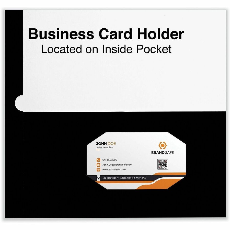 Laminated Two-Pocket Folder, Cardboard Paper, 100-Sheet Capacity, 11 x 8.5, Black, 25/Box