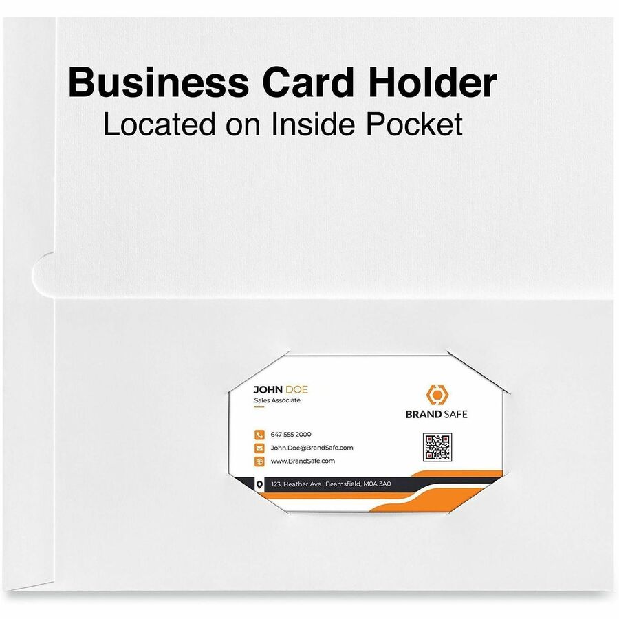 Laminated Two-Pocket Portfolios, Cardboard Paper, 100-Sheet Capacity, 11 x 8.5, White, 25/Box