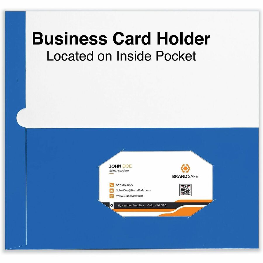 Laminated Two-Pocket Folder, Cardboard Paper, 100-Sheet Capacity, 11 x 8.5, Blue, 25/Box