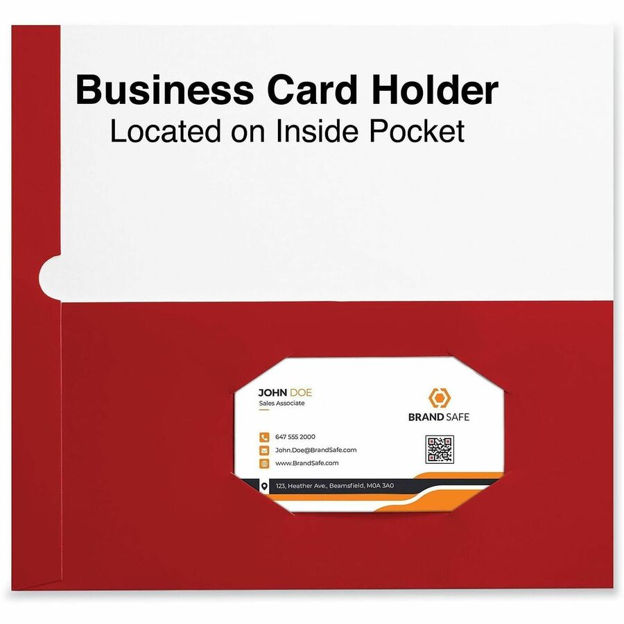 Laminated Two-Pocket Folder, Cardboard Paper, 100-Sheet Capacity, 11 x 8.5, Red, 25/Box