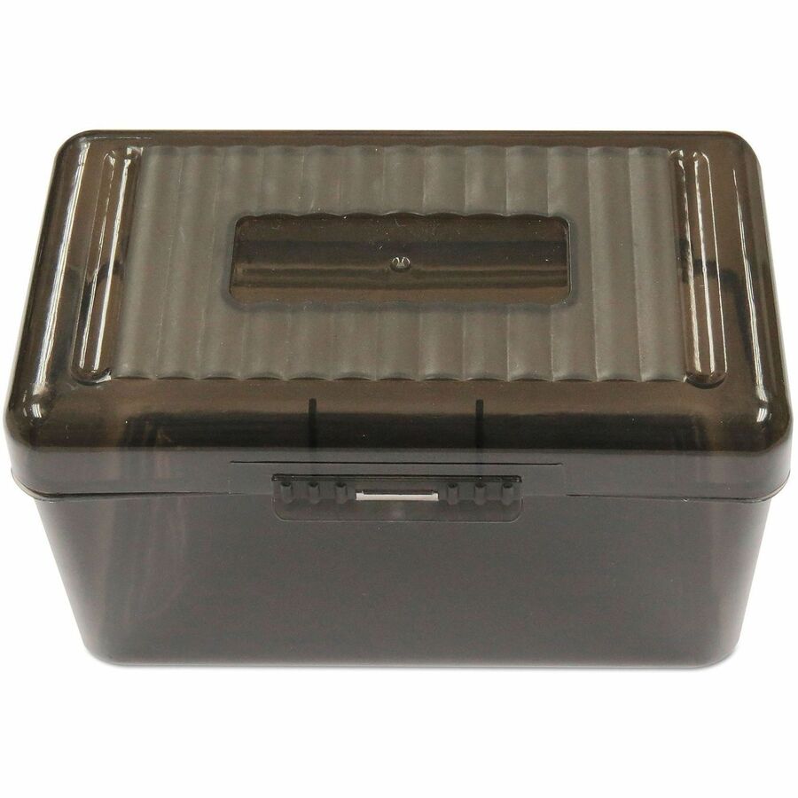 Plastic Index Card Boxes, Holds 300 3 x 5 Cards, 5.63 x 3.25 x 3.75, Translucent Black