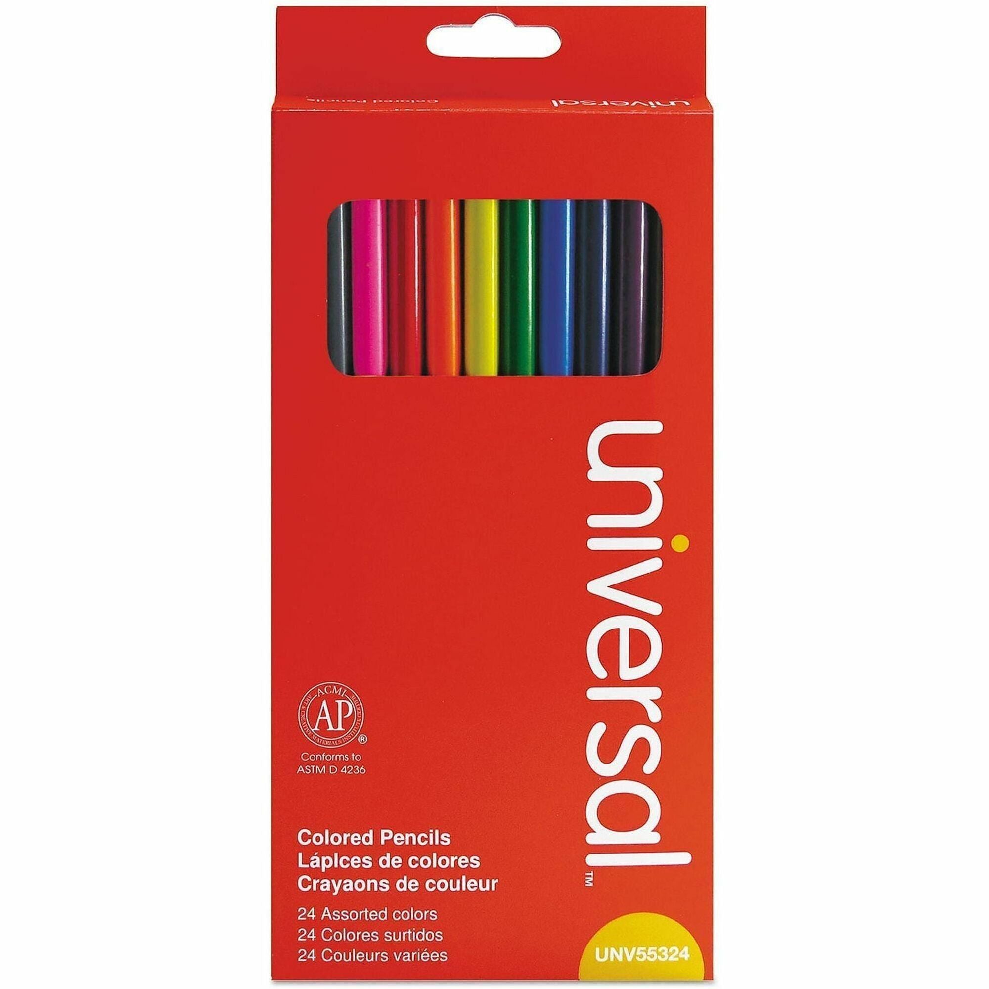 Woodcase Colored Pencils, 3 mm, Assorted Lead and Barrel Colors, 24/Pack