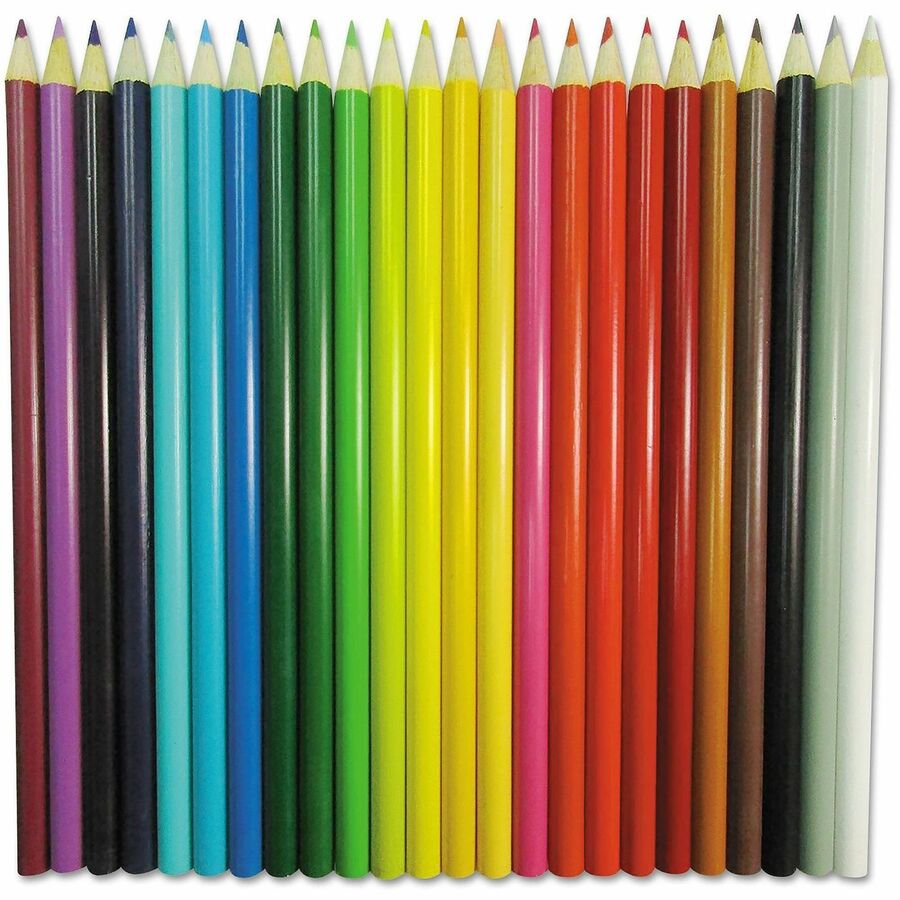 Woodcase Colored Pencils, 3 mm, Assorted Lead and Barrel Colors, 24/Pack