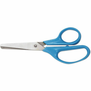 Kids' Scissors, Rounded Tip, 5" Long, 1.75" Cut Length, Assorted Straight Handles, 12/Pack