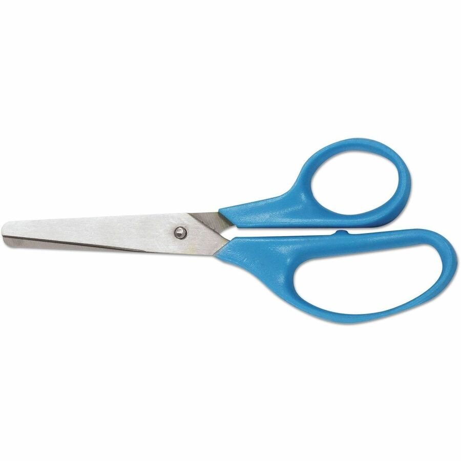 Kids' Scissors, Rounded Tip, 5" Long, 1.75" Cut Length, Assorted Straight Handles, 2/Pack