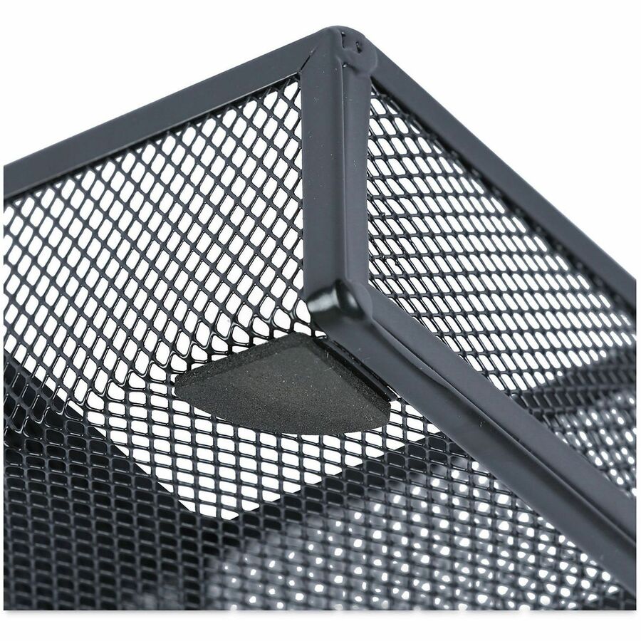 Metal Mesh Drawer Organizer, Six Compartments, 15 x 11.88 x 2.5, Black