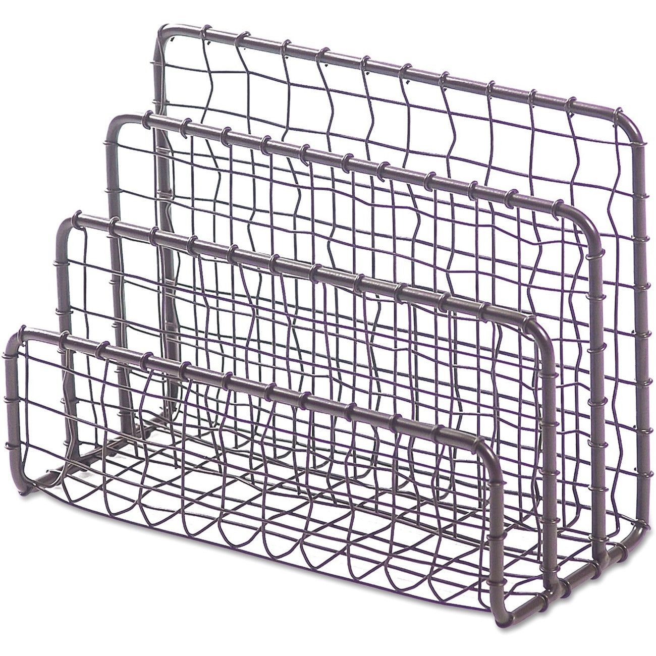 Vintage Wire Mesh File and Letter Sorter, 3 Sections, DL to Legal Size Files, 6.63" x 2.88" x 5.13", Vintage Bronze