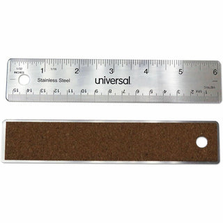 Stainless Steel Ruler, Standard/Metric, 6" Long