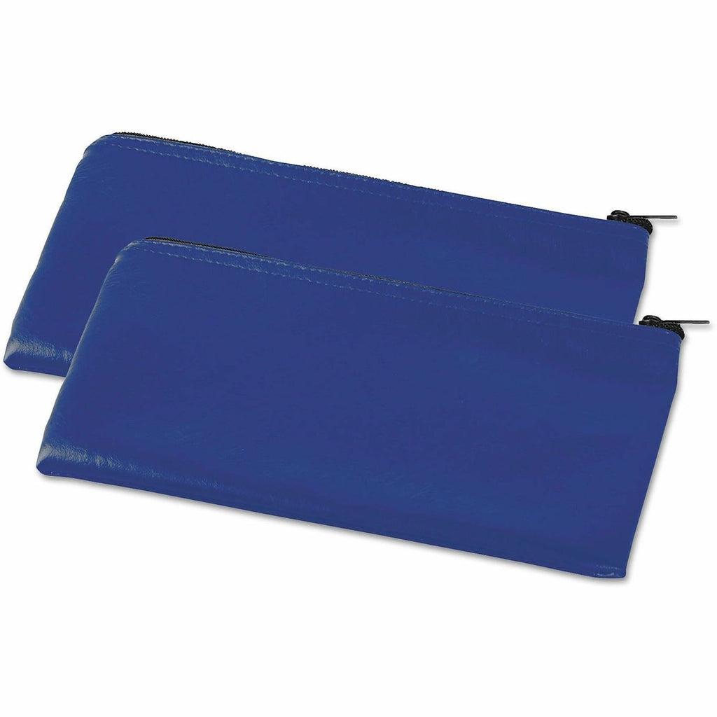 Zippered Wallets/Cases, Leatherette PU, 11 x 6, Blue, 2/Pack