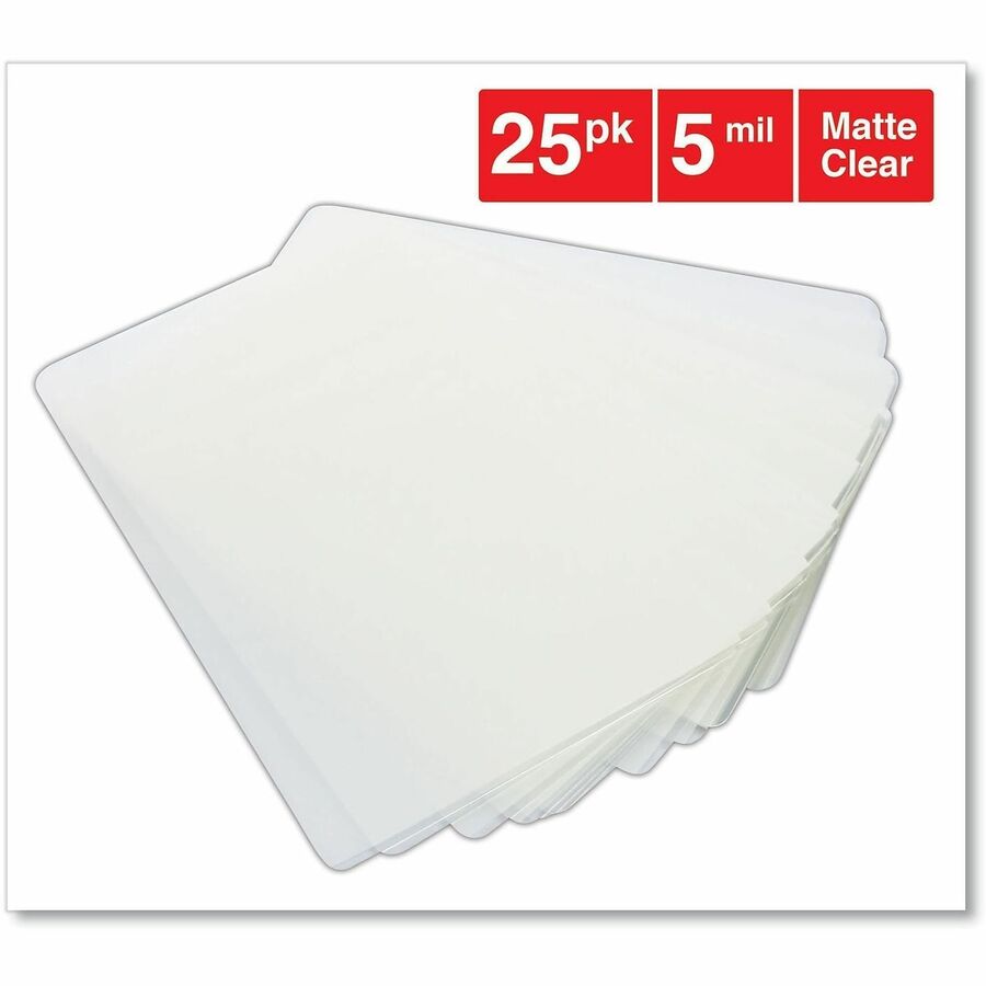 Laminating Pouches, 5 mil, 5.5" x 3.5", Gloss Clear, 25/Pack