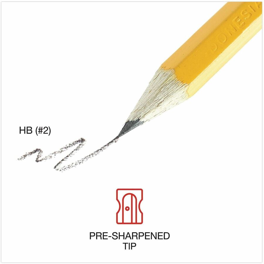 #2 Pre-Sharpened Woodcase Pencil, HB (#2), Black Lead, Yellow Barrel, 24/Pack