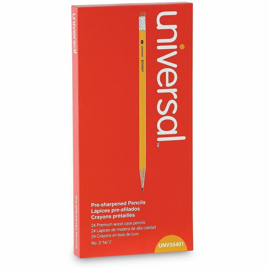 #2 Pre-Sharpened Woodcase Pencil, HB (#2), Black Lead, Yellow Barrel, 24/Pack