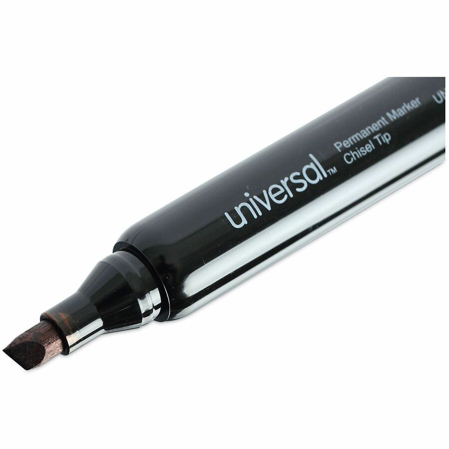 Chisel Tip Permanent Marker Value Pack, Broad Chisel Tip, Black, 60/Pack