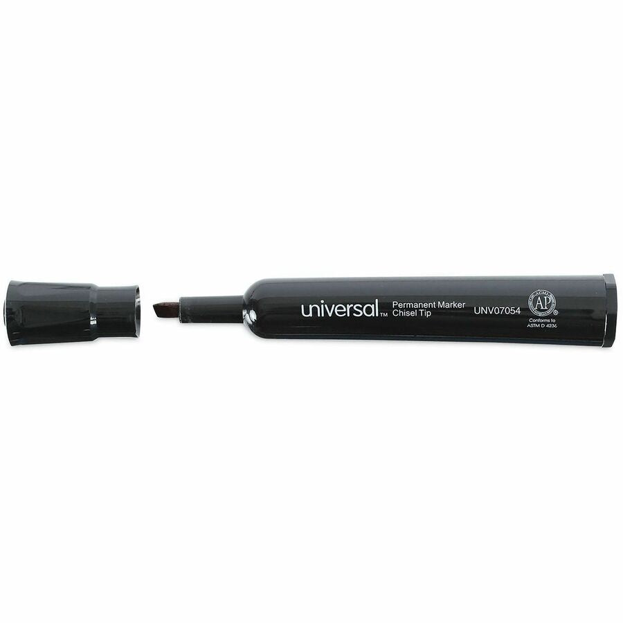 Chisel Tip Permanent Marker Value Pack, Broad Chisel Tip, Black, 60/Pack