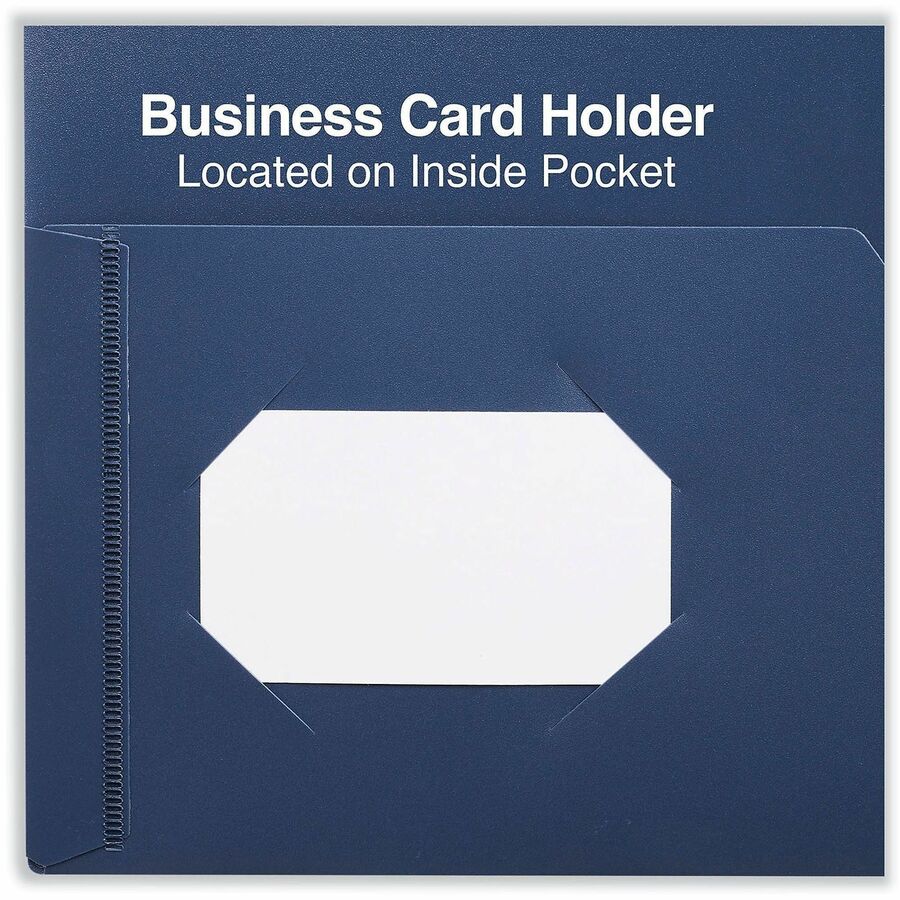 Two-Pocket Plastic Folders, 100-Sheet Capacity, 11 x 8.5, Navy Blue, 10/Pack