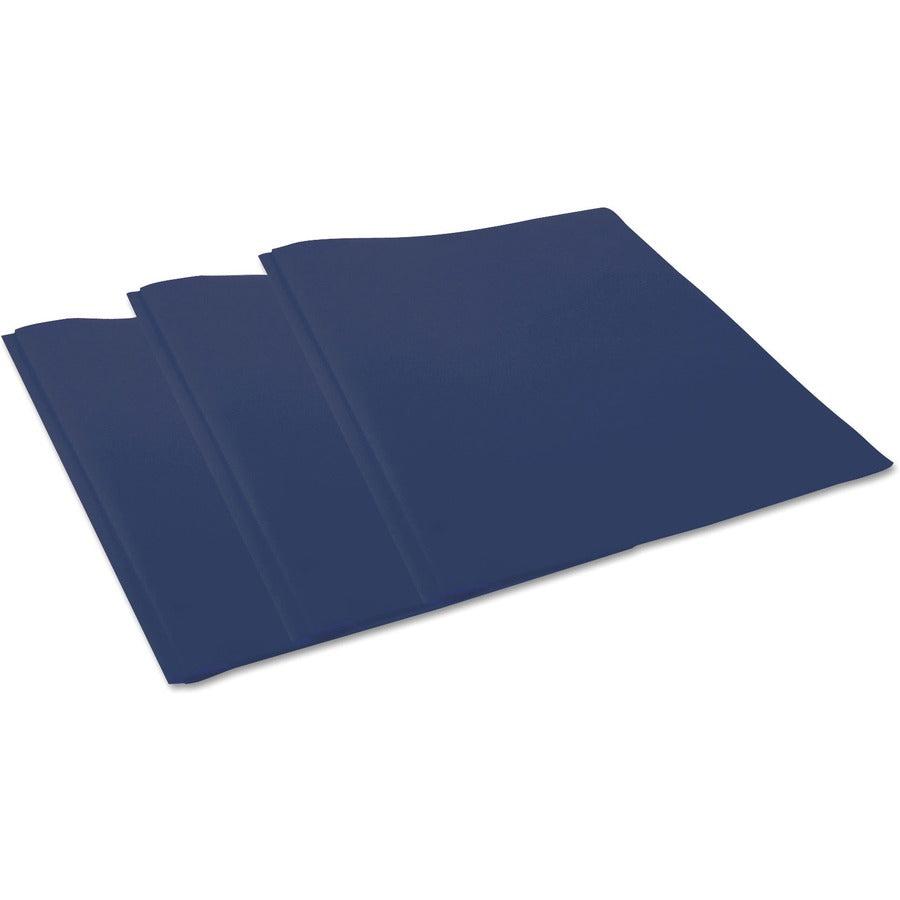 Plastic Twin-Pocket Report Covers, Three-Prong Fastener, 11 x 8.5, Roya Blue/ Royal Blue, 10/Pack