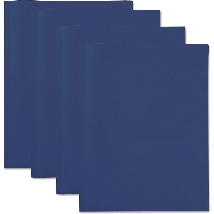 Plastic Twin-Pocket Report Covers, Three-Prong Fastener, 11 x 8.5, Roya Blue/ Royal Blue, 10/Pack