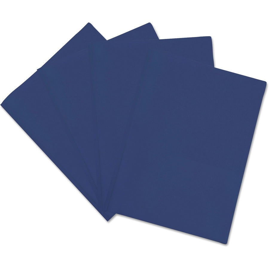 Plastic Twin-Pocket Report Covers, Three-Prong Fastener, 11 x 8.5, Roya Blue/ Royal Blue, 10/Pack