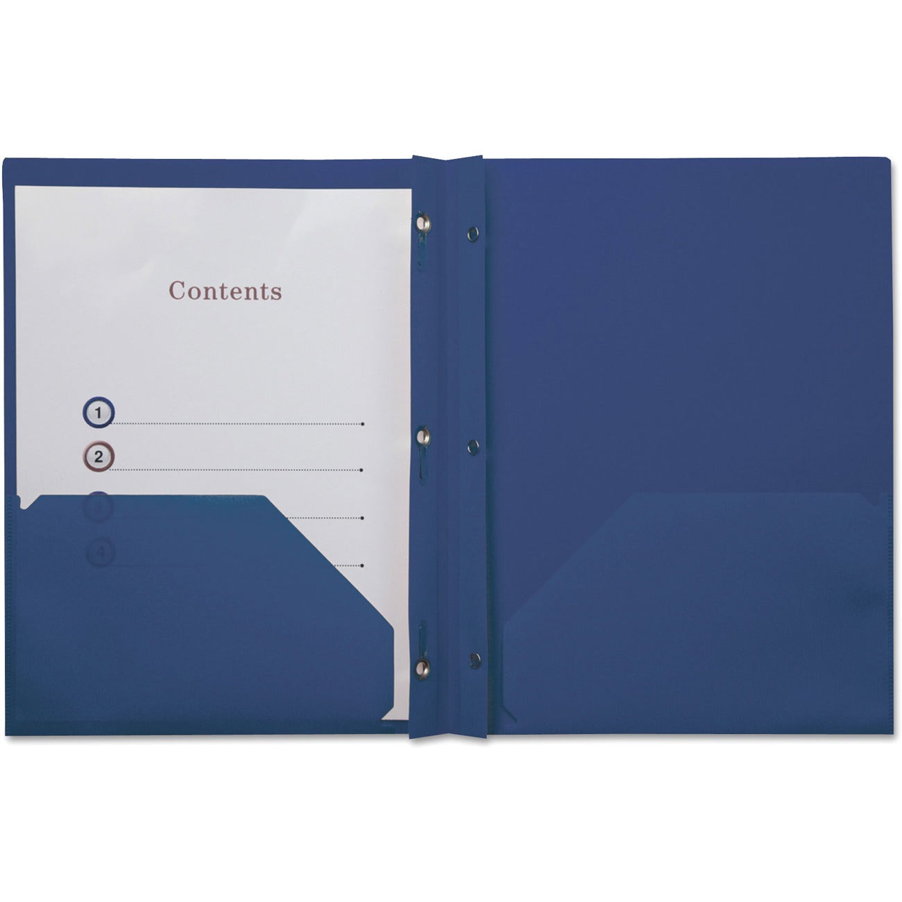 Plastic Twin-Pocket Report Covers, Three-Prong Fastener, 11 x 8.5, Roya Blue/ Royal Blue, 10/Pack