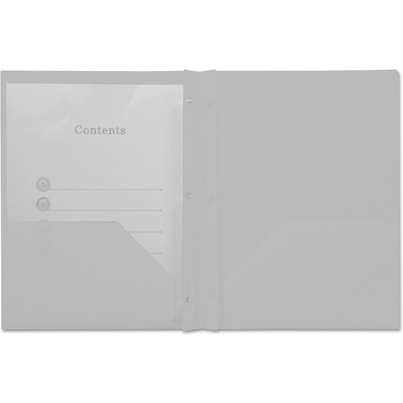 Plastic Twin-Pocket Report Covers with Three-Prong Fastener, 11 x 8.5, White/White, 10/Pack