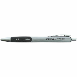 Comfort Grip Gel Pen, Retractable, Medium 0.7 mm, Black Ink, Gray/Black/Silver Barrel, 36/Pack