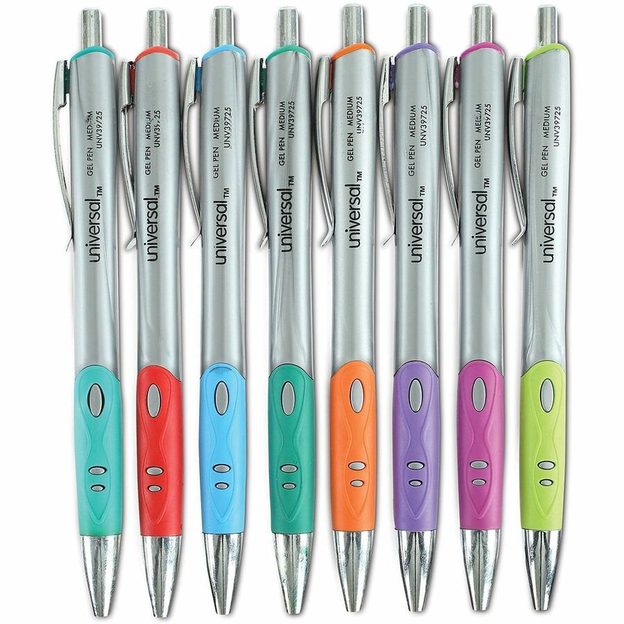 Comfort Grip Gel Pen, Retractable, Medium 0.7 mm, Assorted Ink and Barrel Colors, 8/Pack