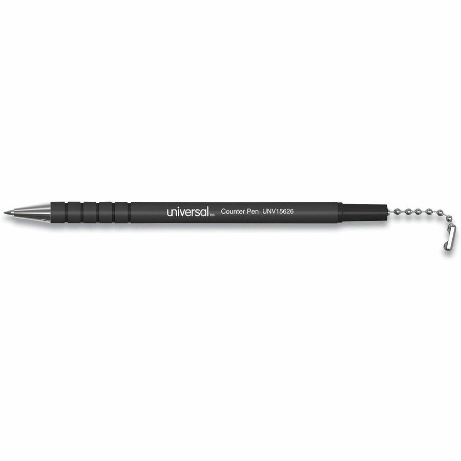 Ballpoint Counter Pen, Medium 0.7 mm, Black Ink, Black Barrel