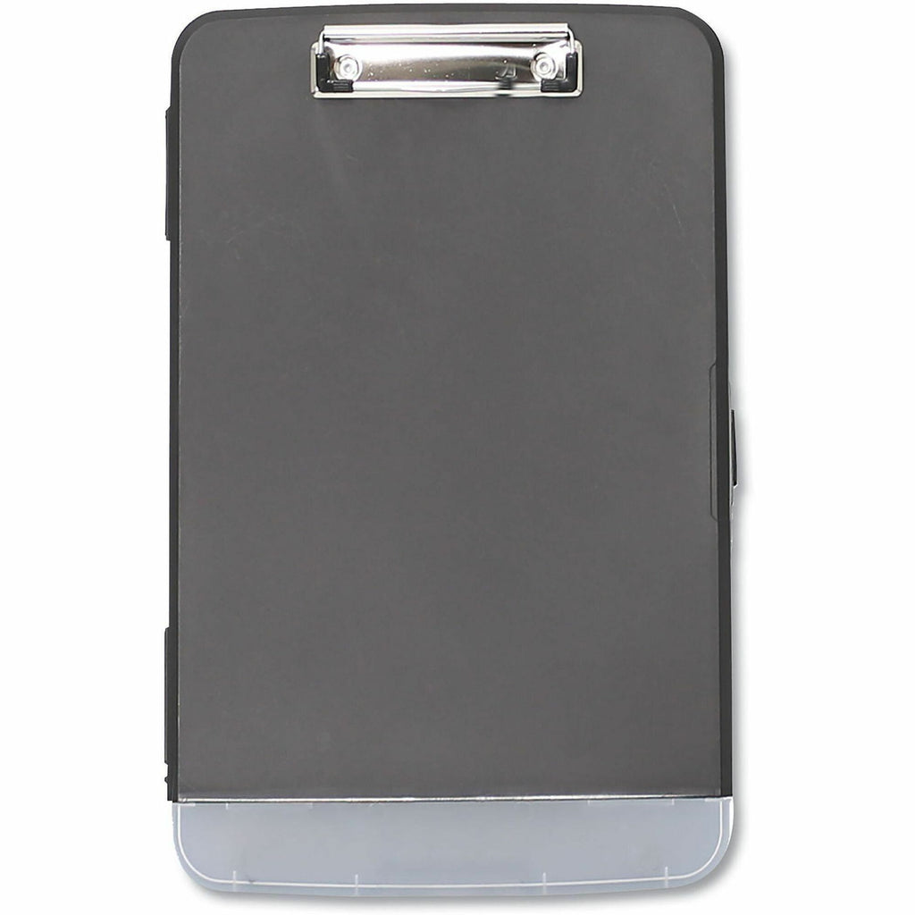 Storage Clipboard with Pen Compartment, 0.5" Clip Capacity, Holds 8.5 x 11 Sheets, Black