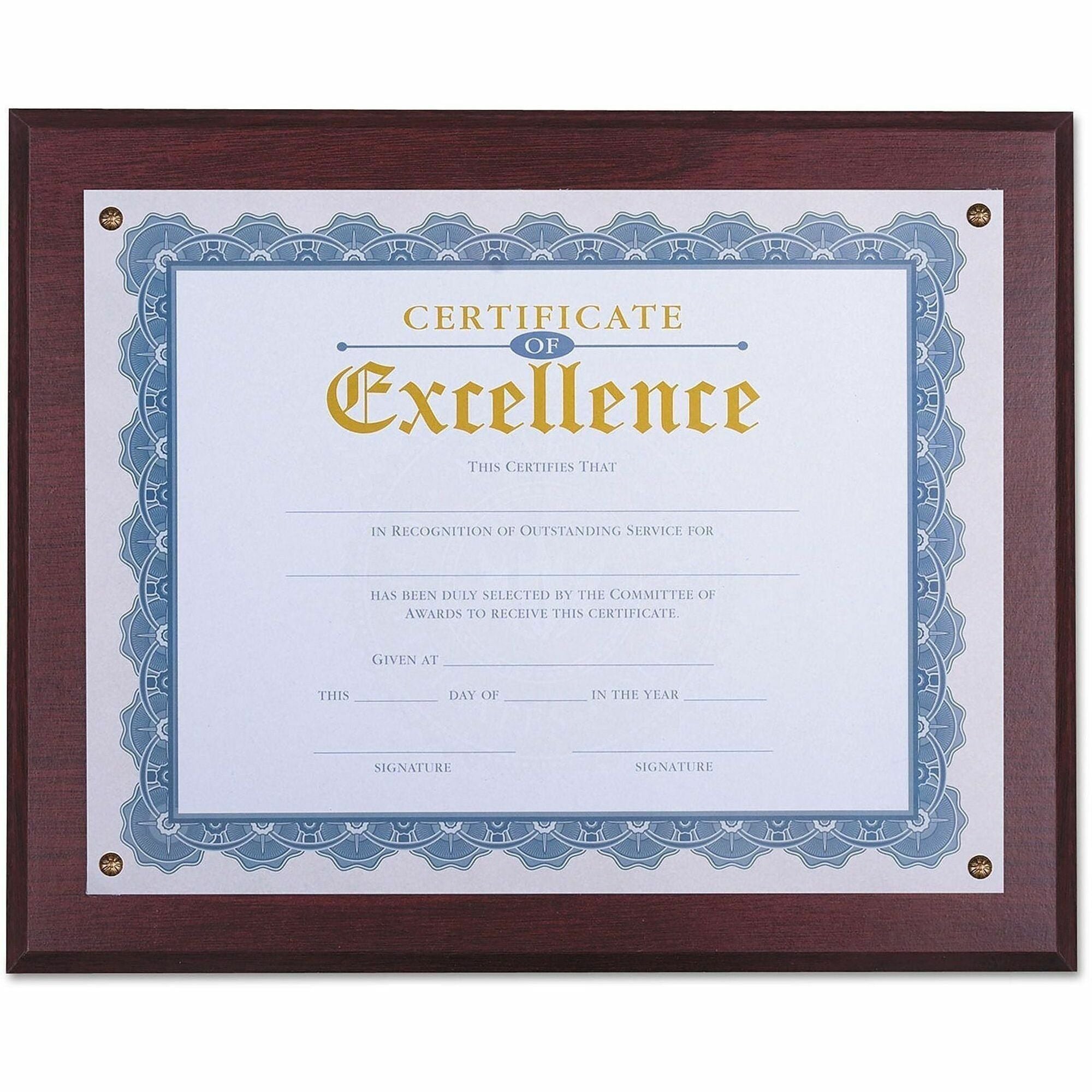 Award Plaque, 13.3 x 11, Mahogany with Mahogany Border