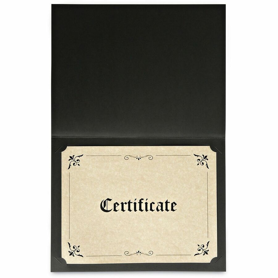 Certificate/Document Cover, 8.5 x 11; 8 x 10; A4, Black, 6/Pack