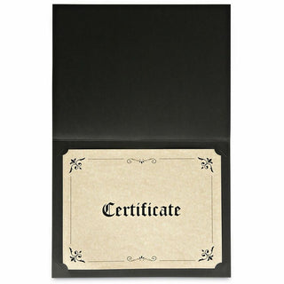 Certificate/Document Cover, 8.5 x 11; 8 x 10; A4, Black, 6/Pack