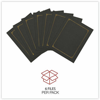 Certificate/Document Cover, 8.5 x 11; 8 x 10; A4, Black, 6/Pack