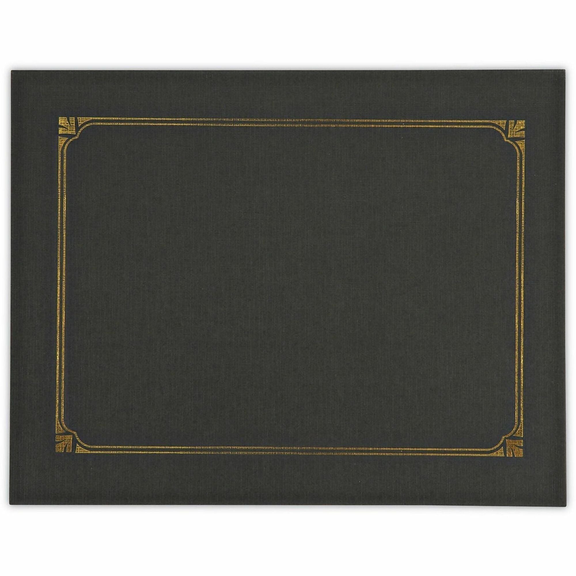 Certificate/Document Cover, 8.5 x 11; 8 x 10; A4, Black, 6/Pack
