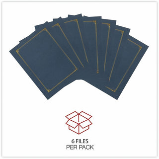 Certificate/Document Cover, 8.5 x 11; 8 x 10; A4, Navy, 6/Pack