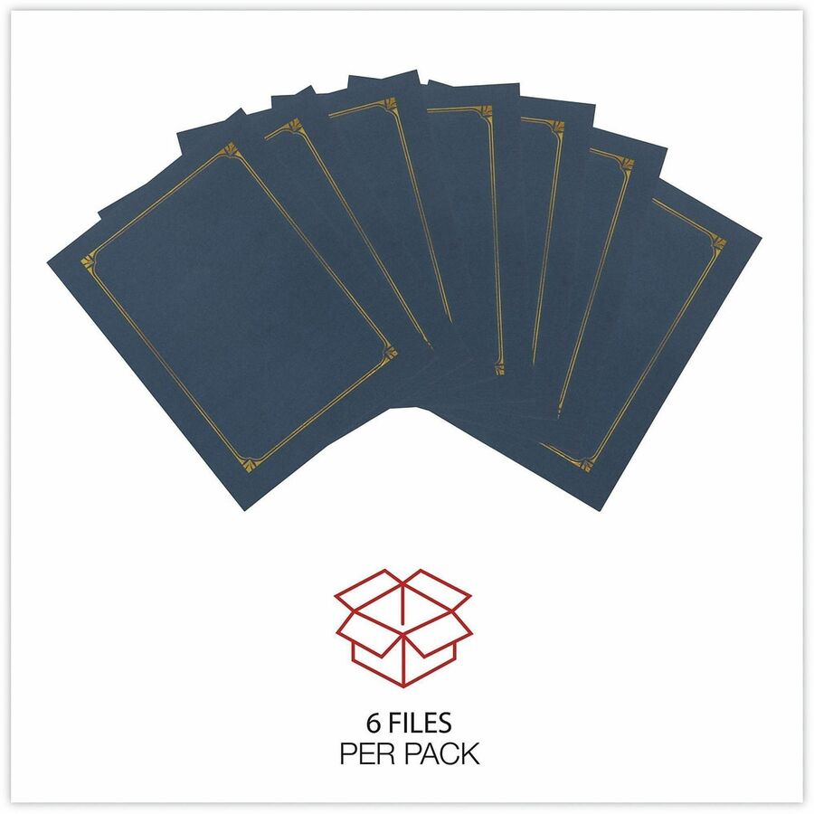 Certificate/Document Cover, 8.5 x 11; 8 x 10; A4, Navy, 6/Pack