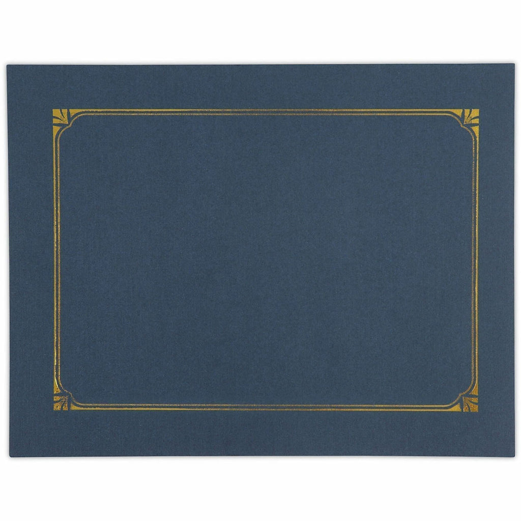 Certificate/Document Cover, 8.5 x 11; 8 x 10; A4, Navy, 6/Pack