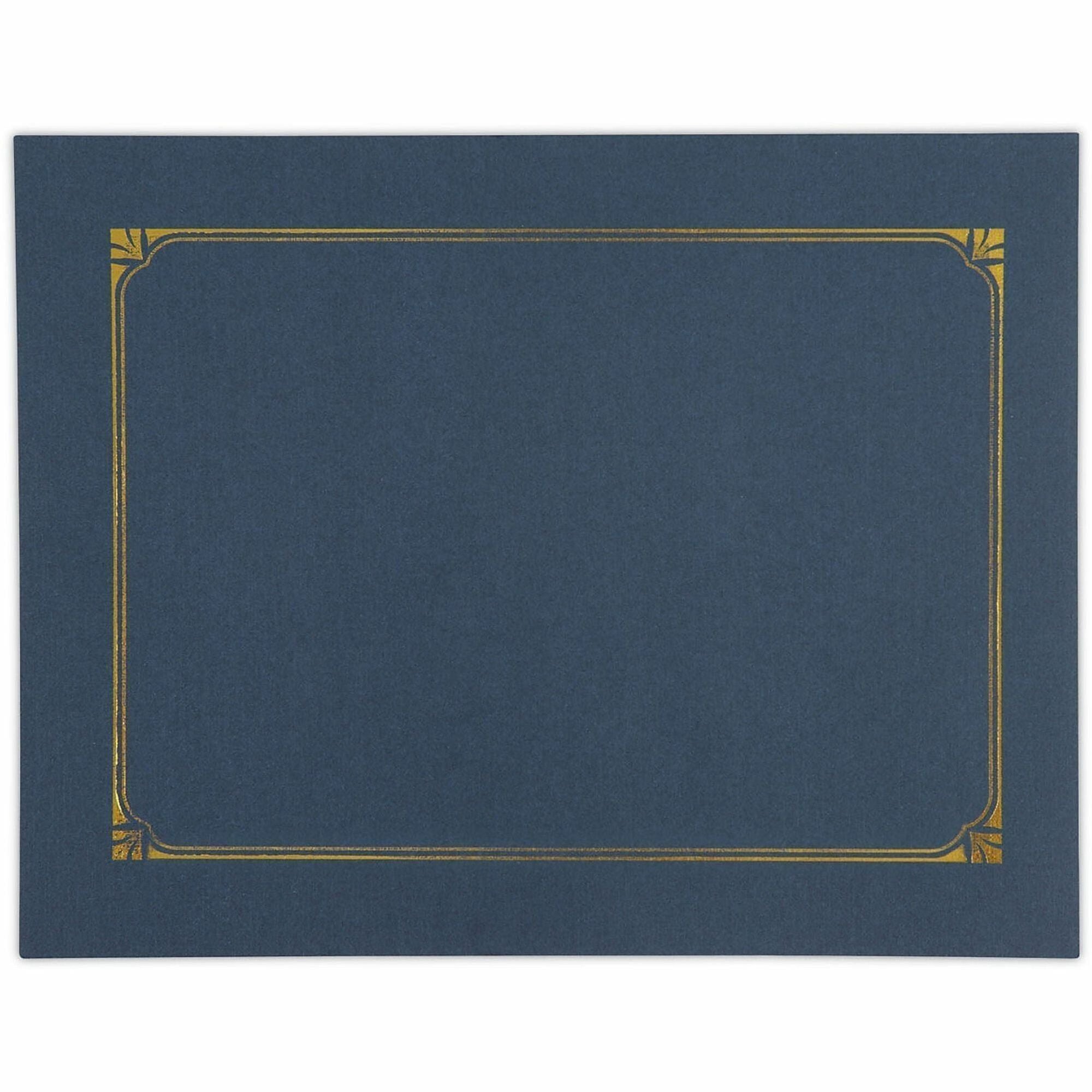 Certificate/Document Cover, 8.5 x 11; 8 x 10; A4, Navy, 6/Pack