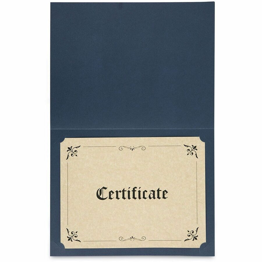 Certificate/Document Cover, 8.5 x 11; 8 x 10; A4, Navy, 6/Pack