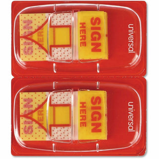 Deluxe Message Arrow Flags, "Sign Here", Yellow, 500/Pack