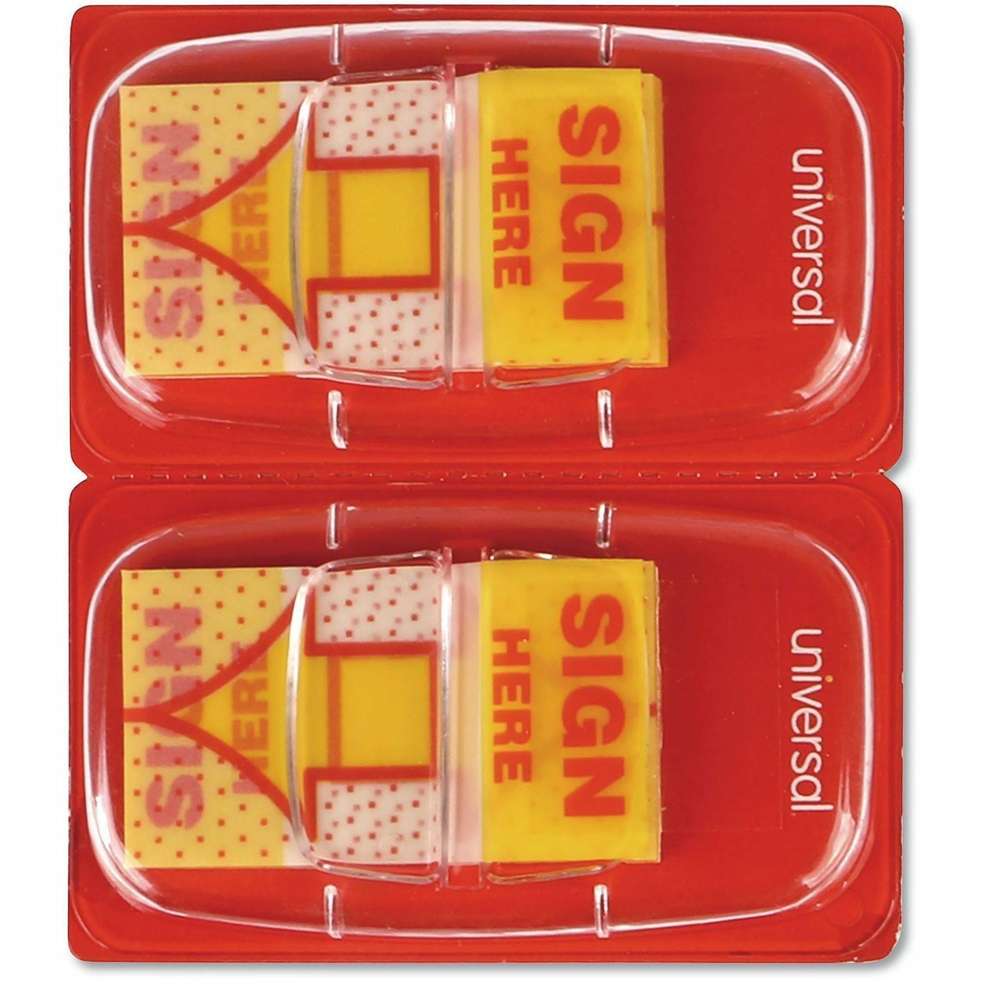 Deluxe Message Arrow Flags, "Sign Here", Yellow, 500/Pack