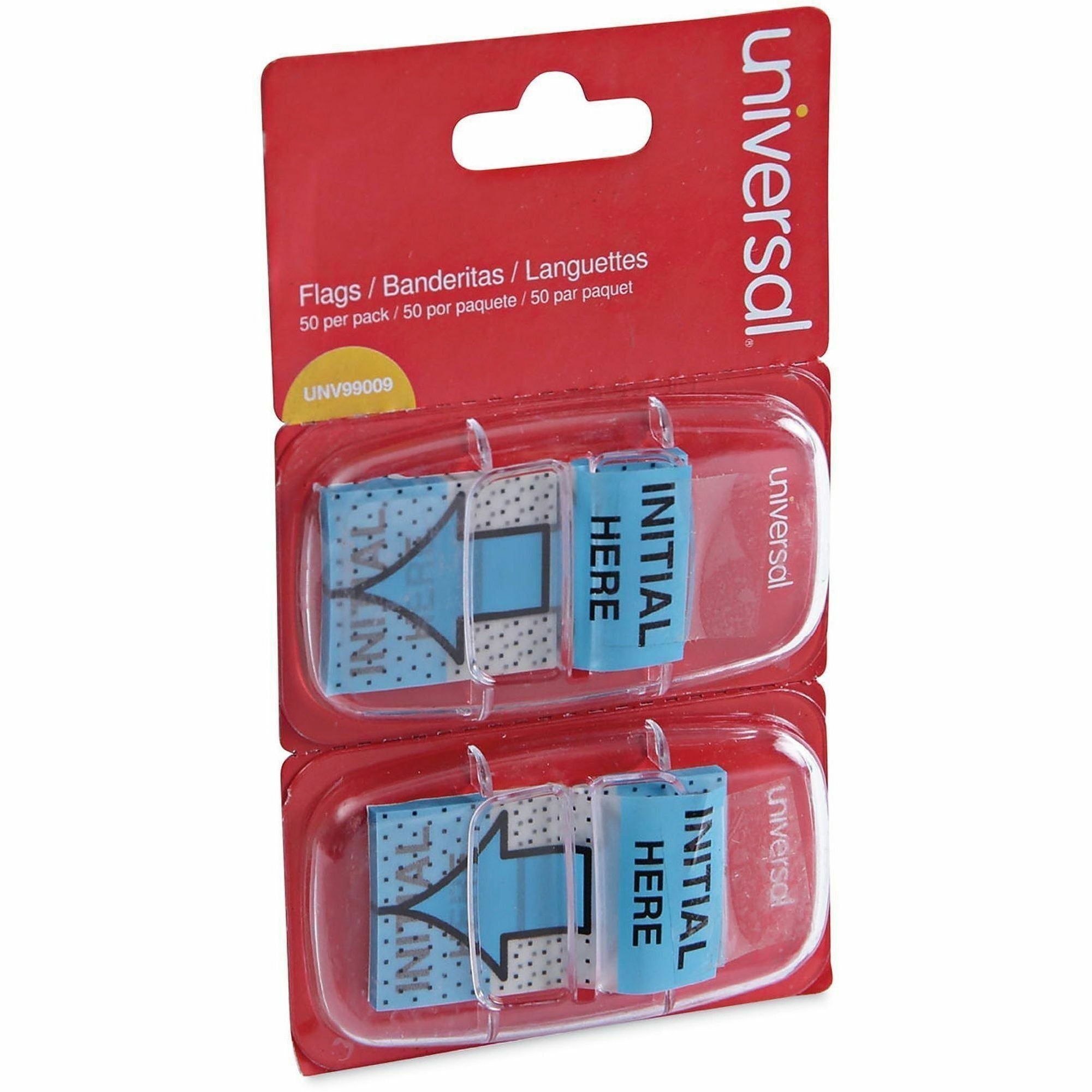 Deluxe Message Arrow Flags, "Initial Here", Blue, 100/Pack