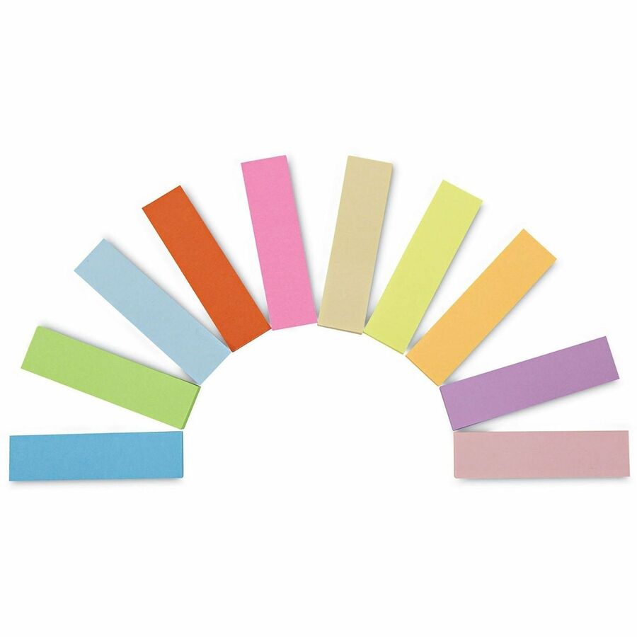 Self-Stick Page Tabs, 0.5" x 1.75", Assorted Colors, 500/Pack