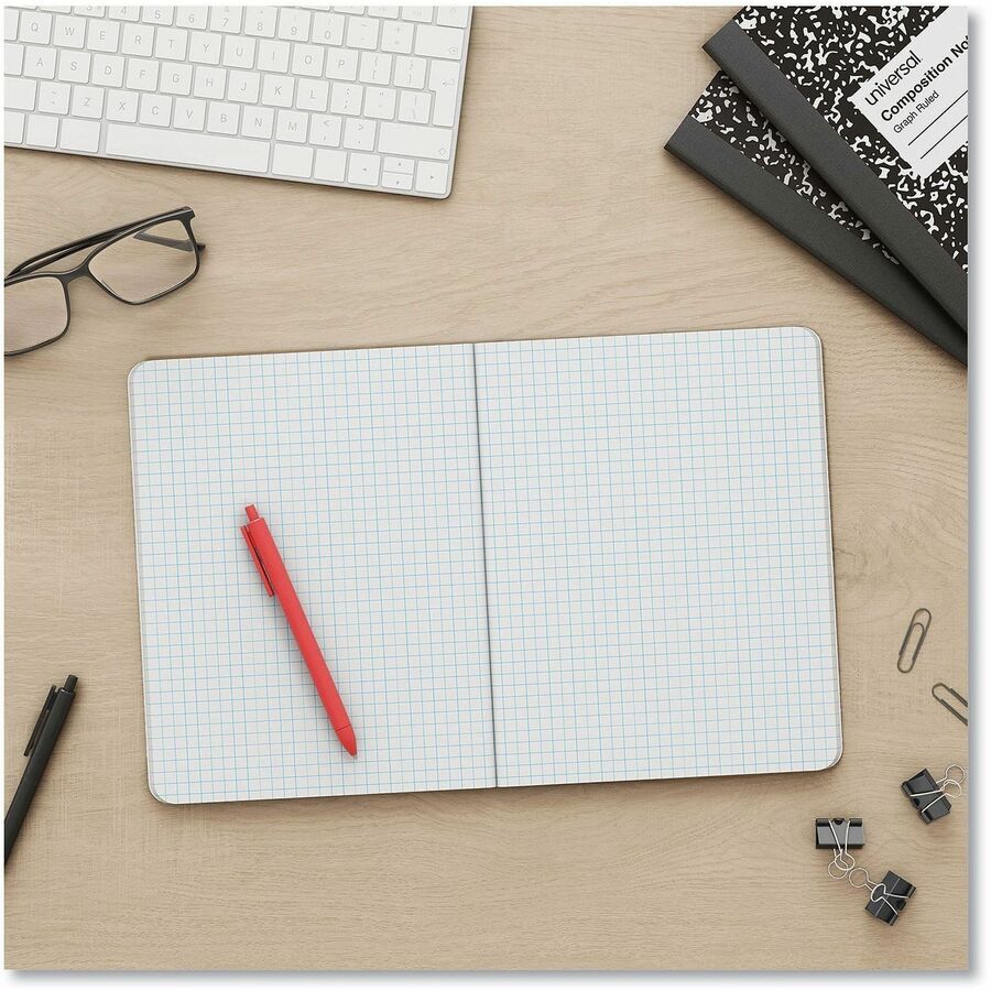 Quad Rule Composition Book, Quadrille Rule (4 sq/in), Black Marble Cover, (100) 9.75 x 7.5 Sheets
