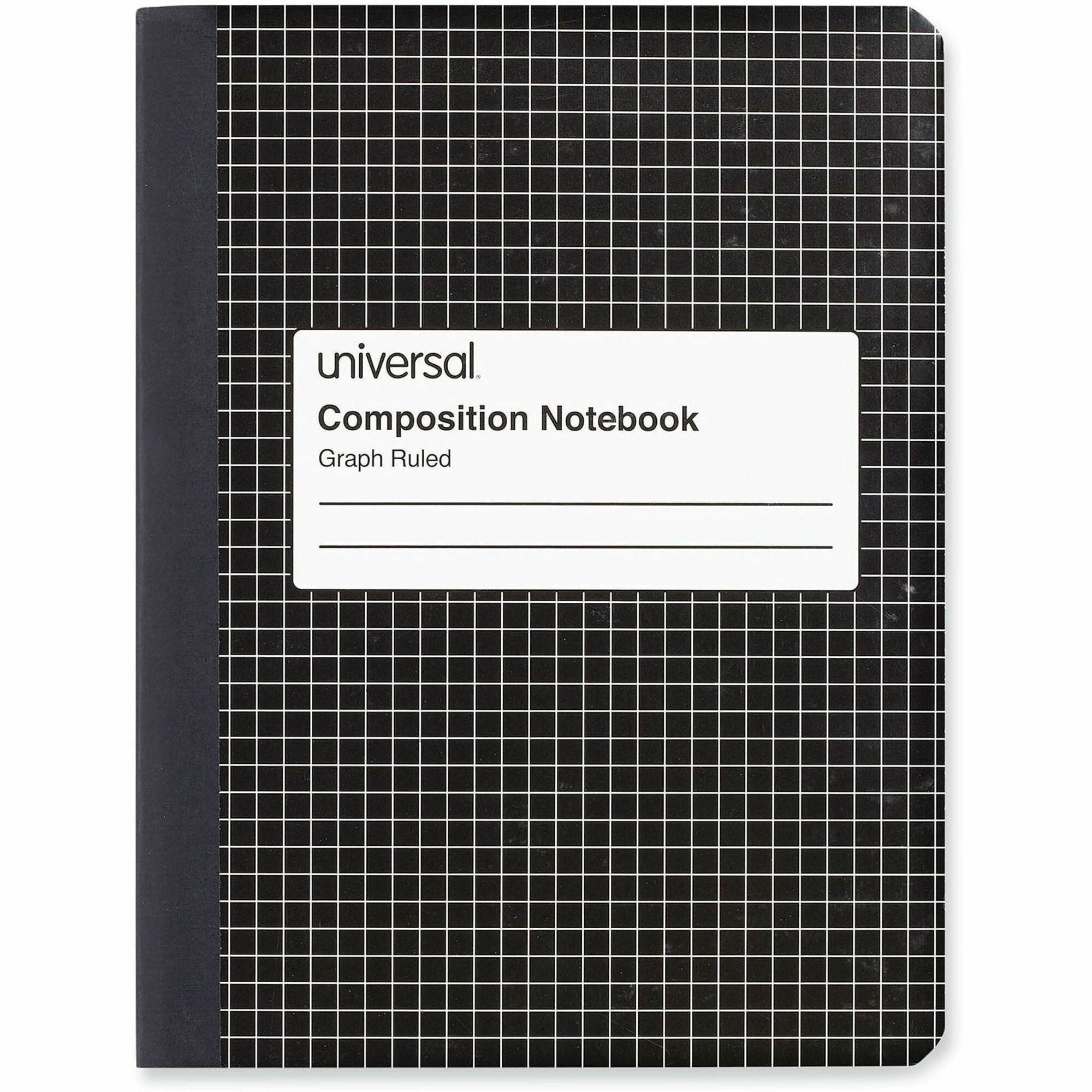 Quad Rule Composition Book, Quadrille Rule (4 sq/in), Black Marble Cover, (100) 9.75 x 7.5 Sheets