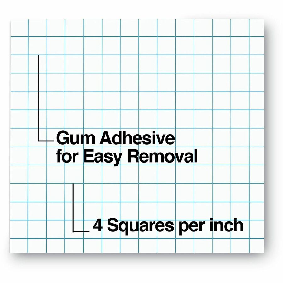 Quadrille-Rule Glue Top Pads, Quadrille Rule (4 sq/in), 50 White 8.5 x 11 Sheets, Dozen