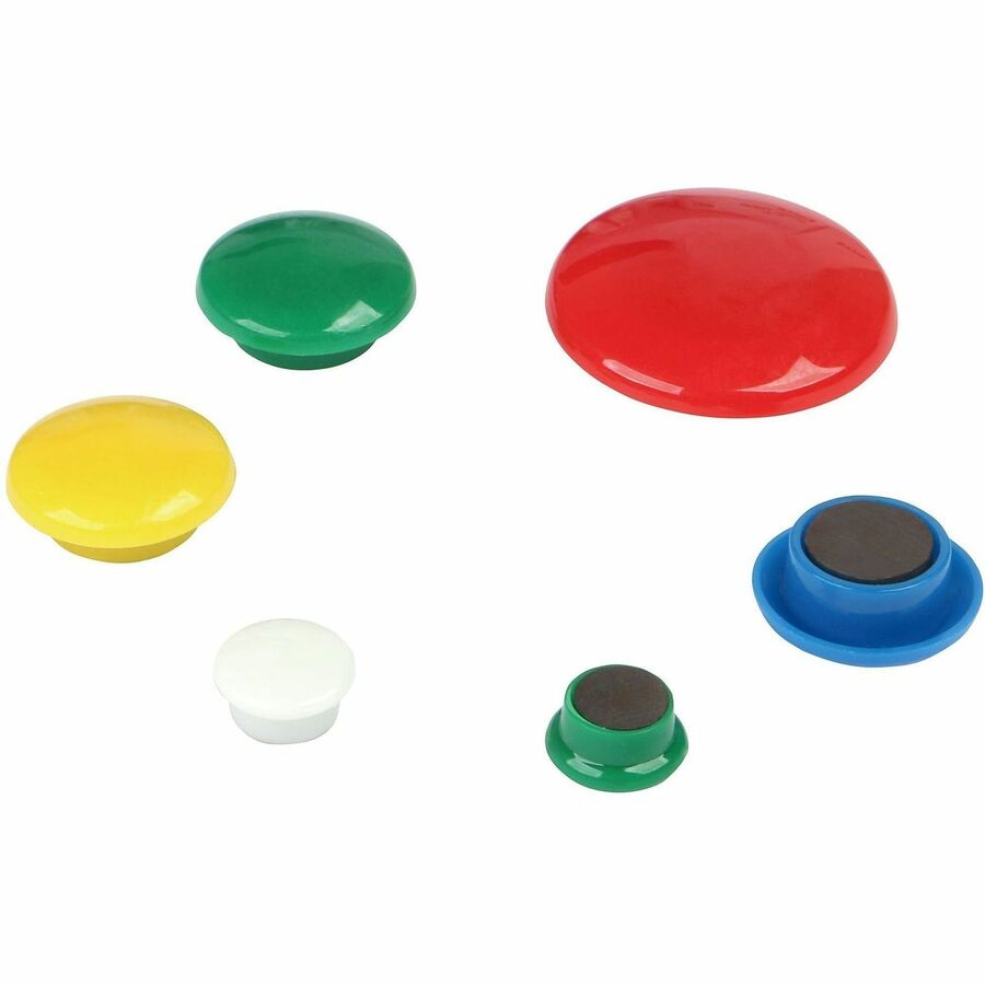 Assorted Magnets, Circles, Assorted Colors, 0.63", 1", 1.63" Diameters, 30/Pack