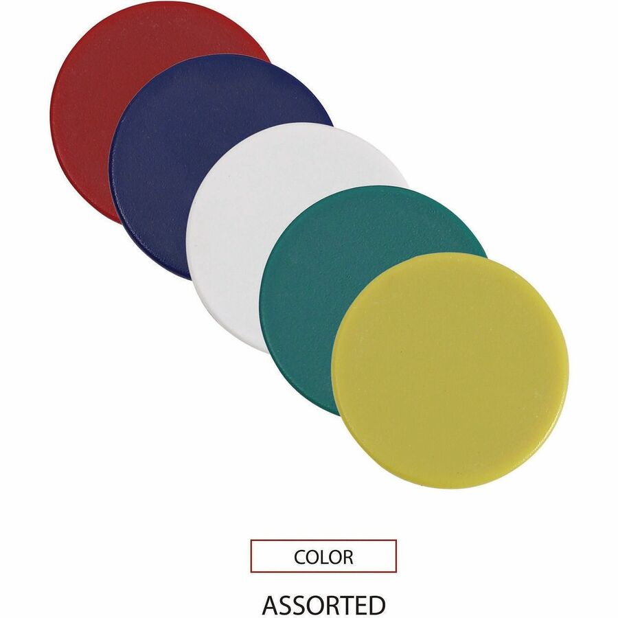 High-Intensity Assorted Magnets, Circles, Assorted Colors, 0.75", 1.25" and 1.5" Diameters, 30/Pack