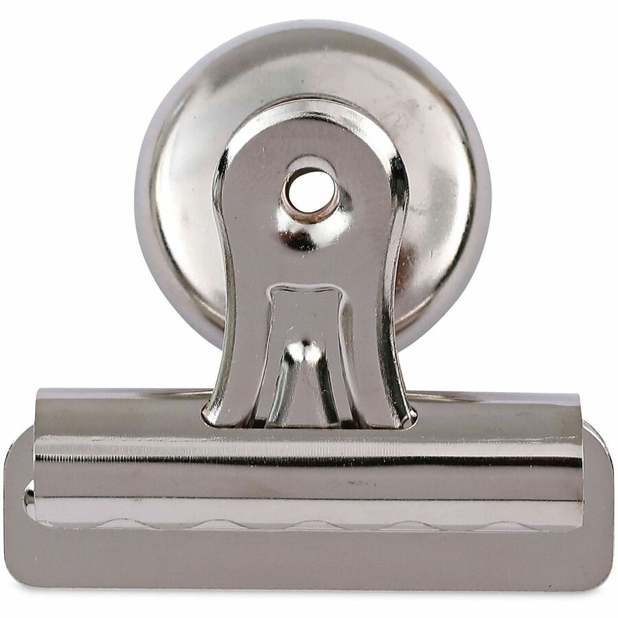 Bulldog Magnetic Clips, Medium, Nickel, 12/Pack