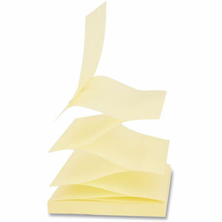 Fan-Folded Self-Stick Pop-Up Note Pads Cabinet Pack, 3" x 3", Yellow, 90 Sheets/Pad, 24 Pads/Pack